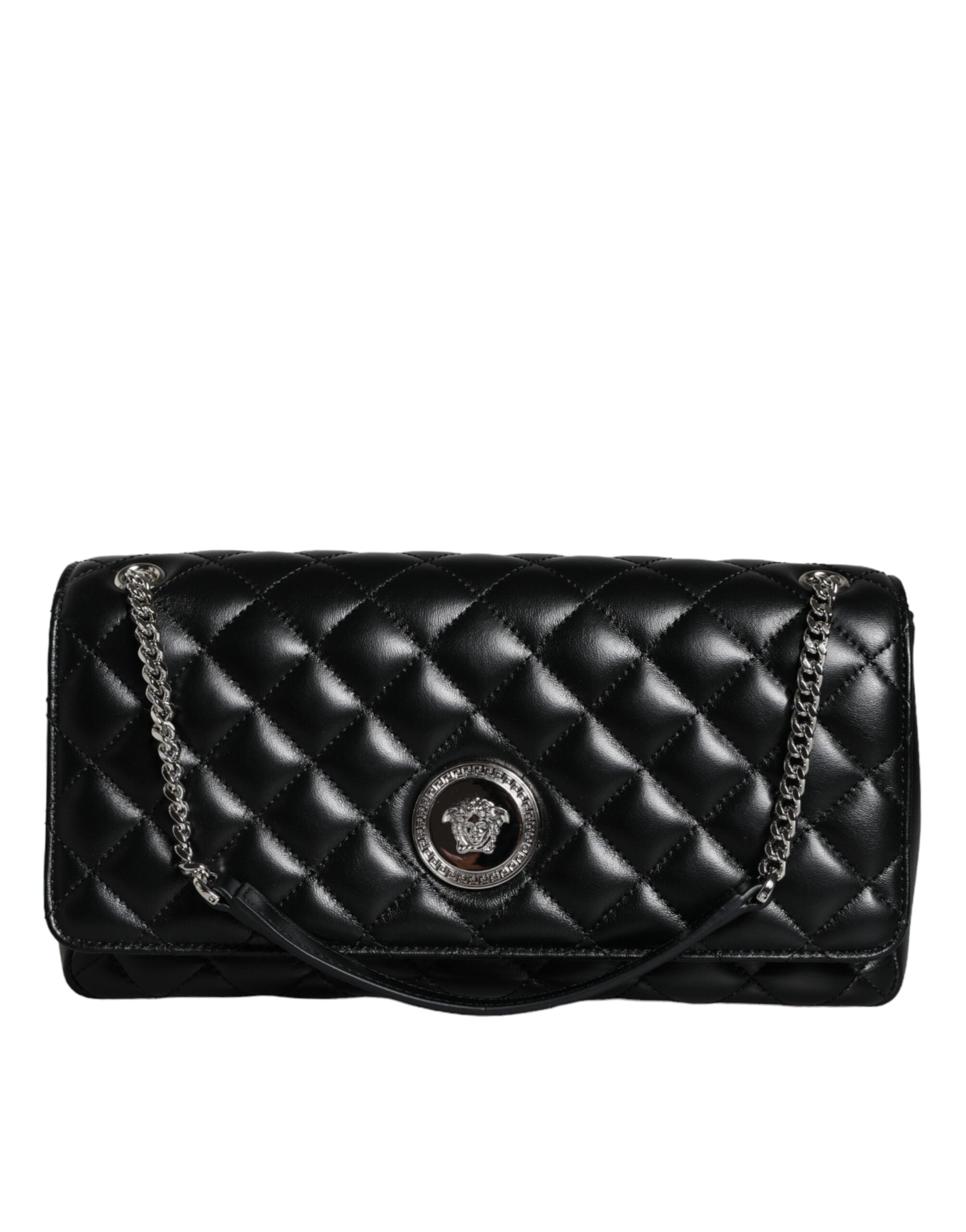 Versace – Black Quilted Lambskin Crossbody Bag