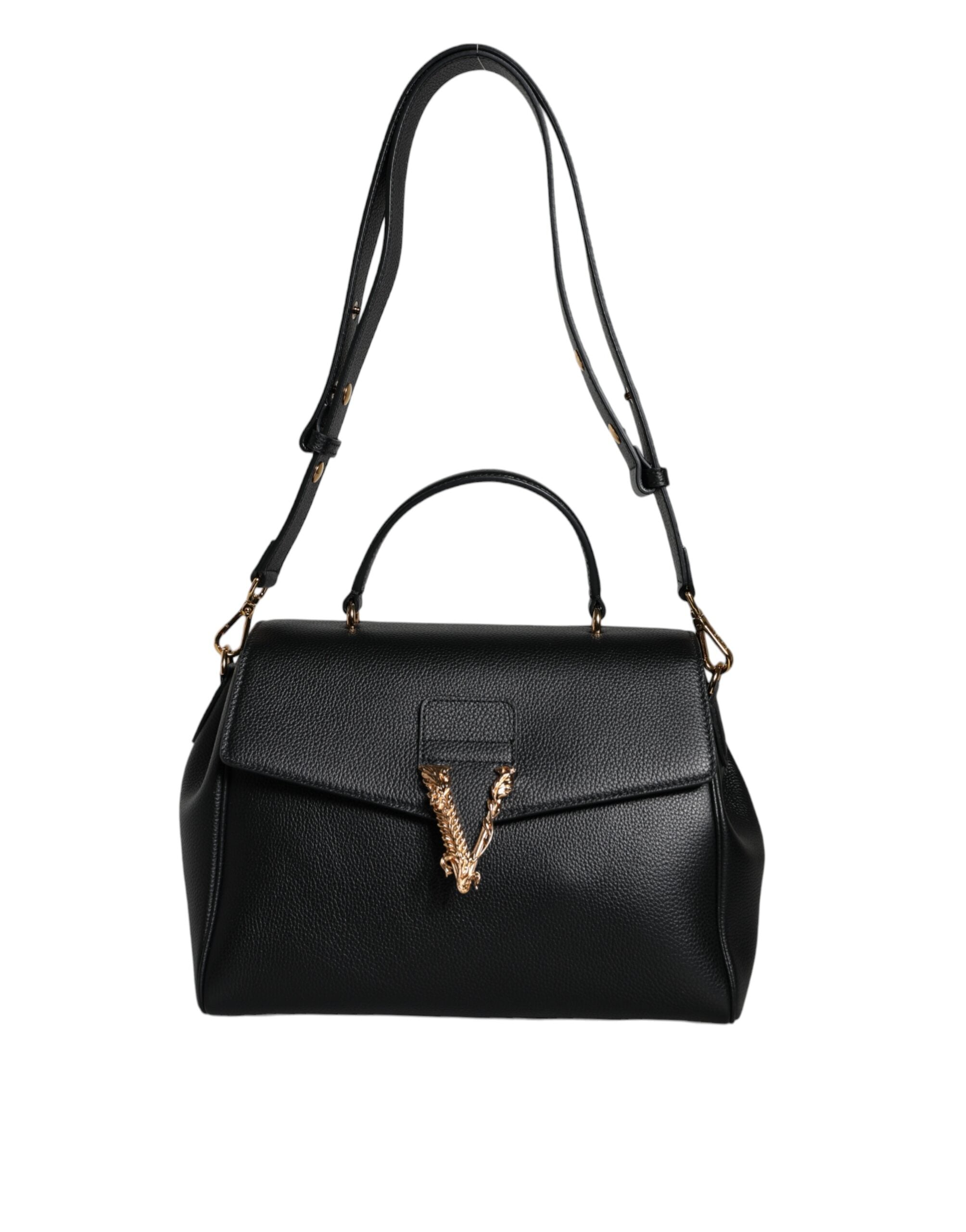 Versace – Black Grainy Calfskin Crossbody Bag