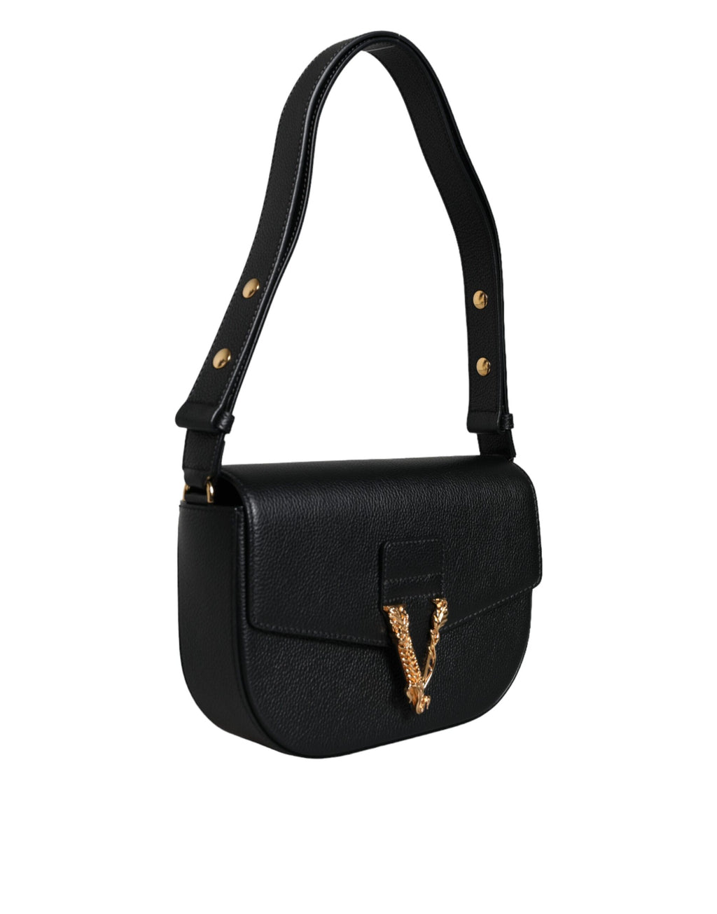 Versace – Black Calf Leather Shoulder Bag