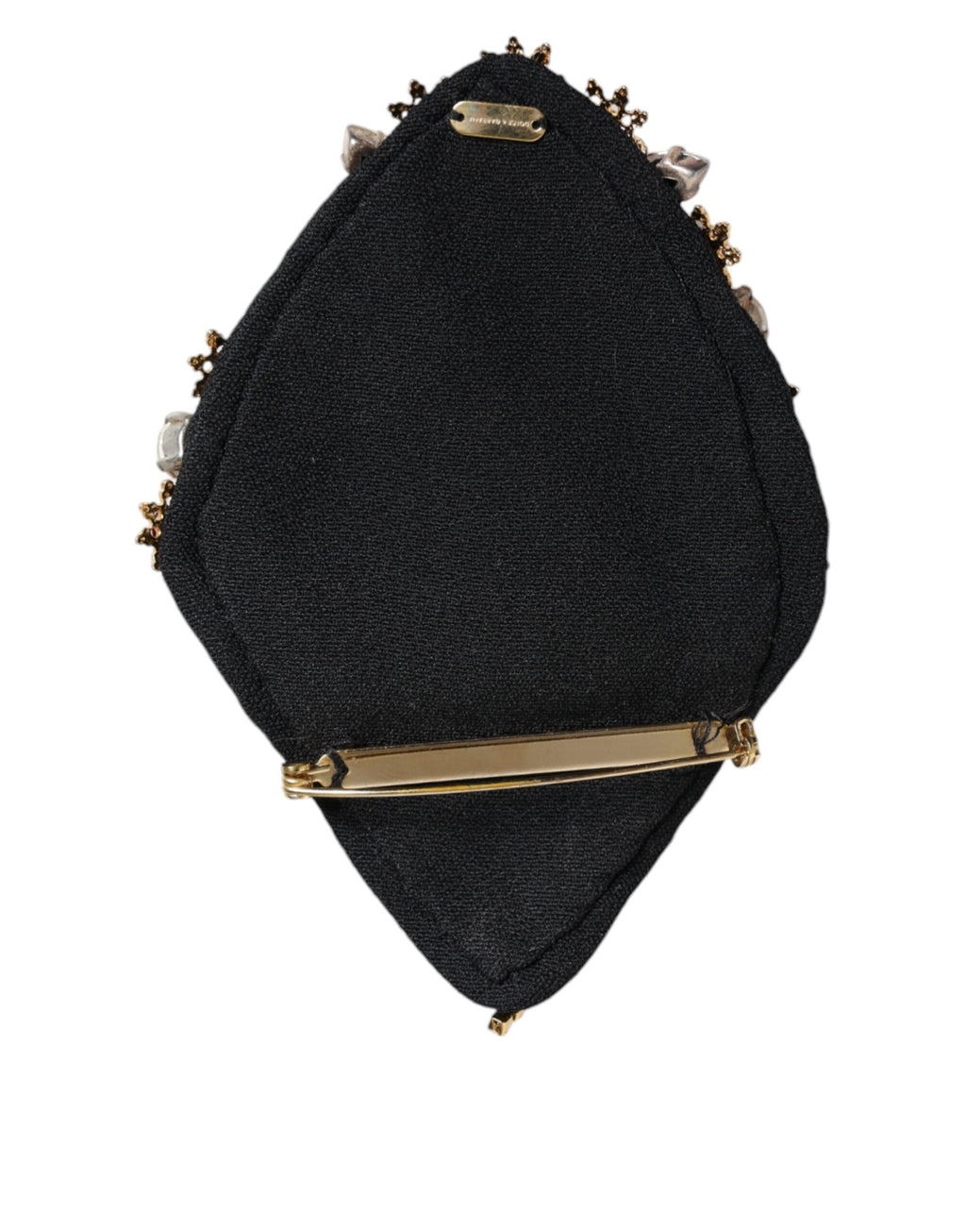 Dolce & Gabbana - Gold Tone Brass Sacred Heart Crystal Embellished Brooch