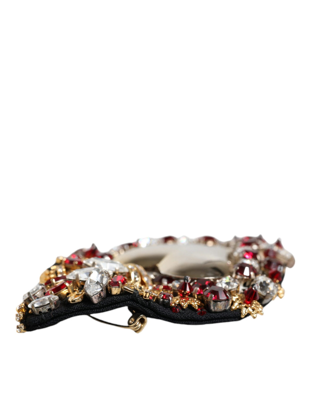 Dolce & Gabbana - Gold Tone Brass Sacred Heart Crystal Embellished Brooch