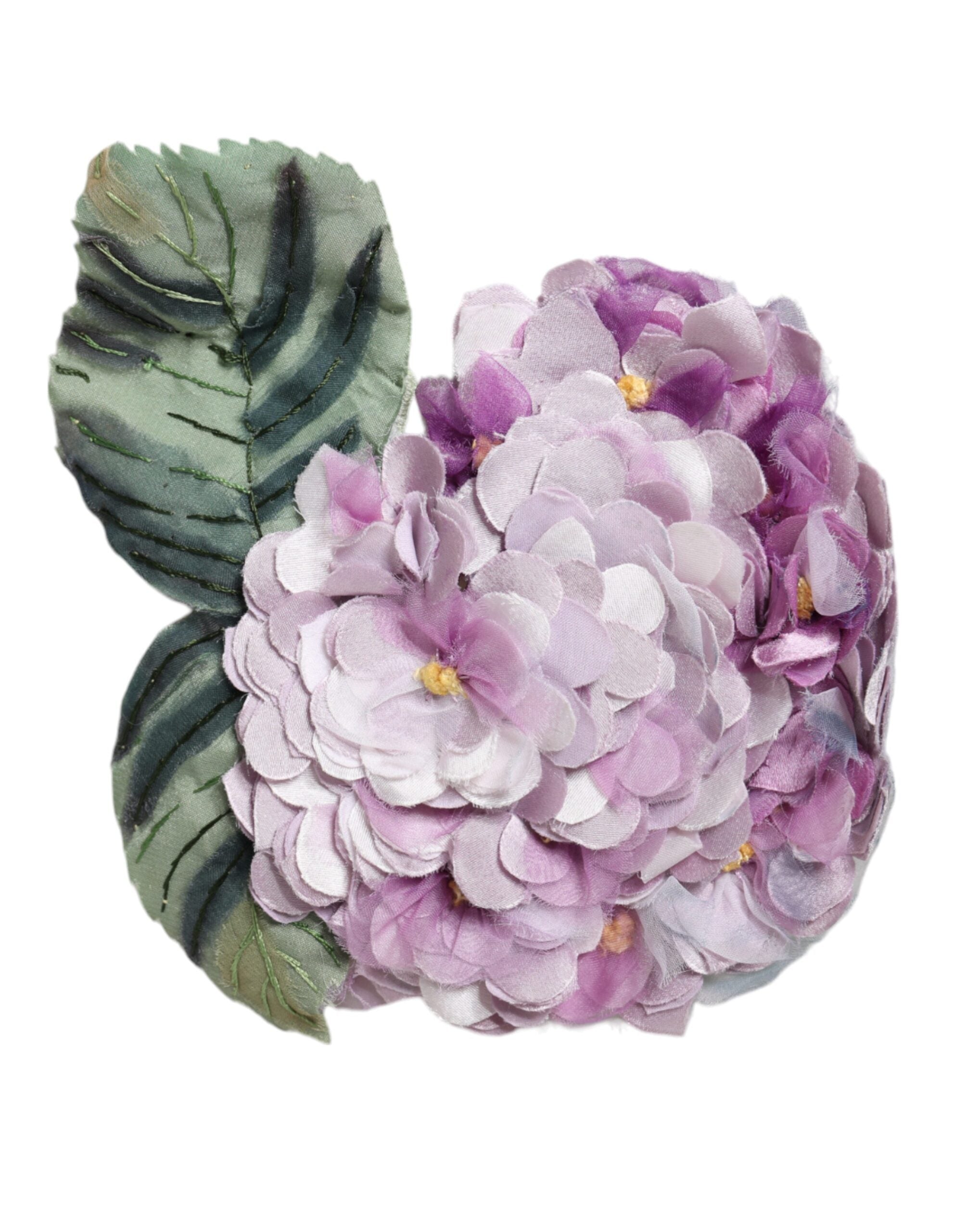 Dolce & Gabbana - Multicolor Hydrangea Gold Brass Pin Brooch