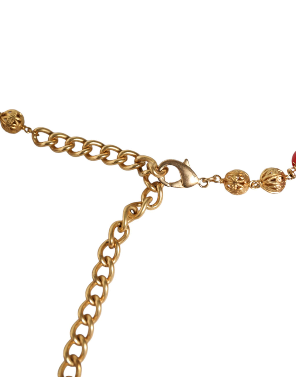 Dolce & Gabbana - Gold Brass Red Fur Crystal Waist Torero Belt