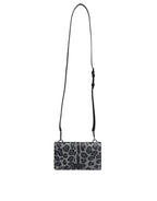 Dolce & Gabbana – Black Grey Leopard Leather Card Slot Crossbody