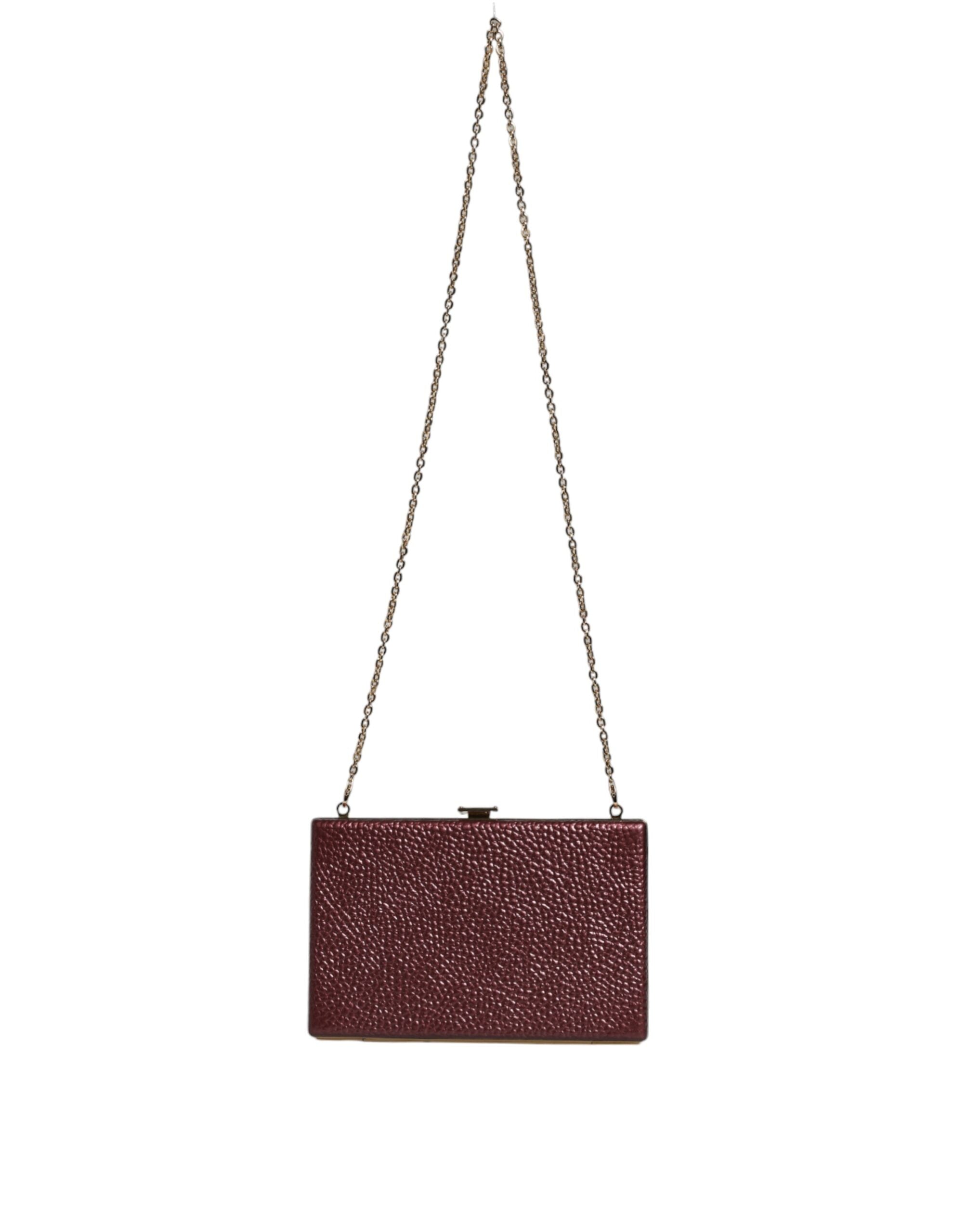 Dolce & Gabbana – Miniature Leather Clutch Purse in Maroon