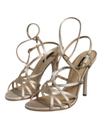 Dolce & Gabbana – Beige Leather Stiletto Heels Sandals