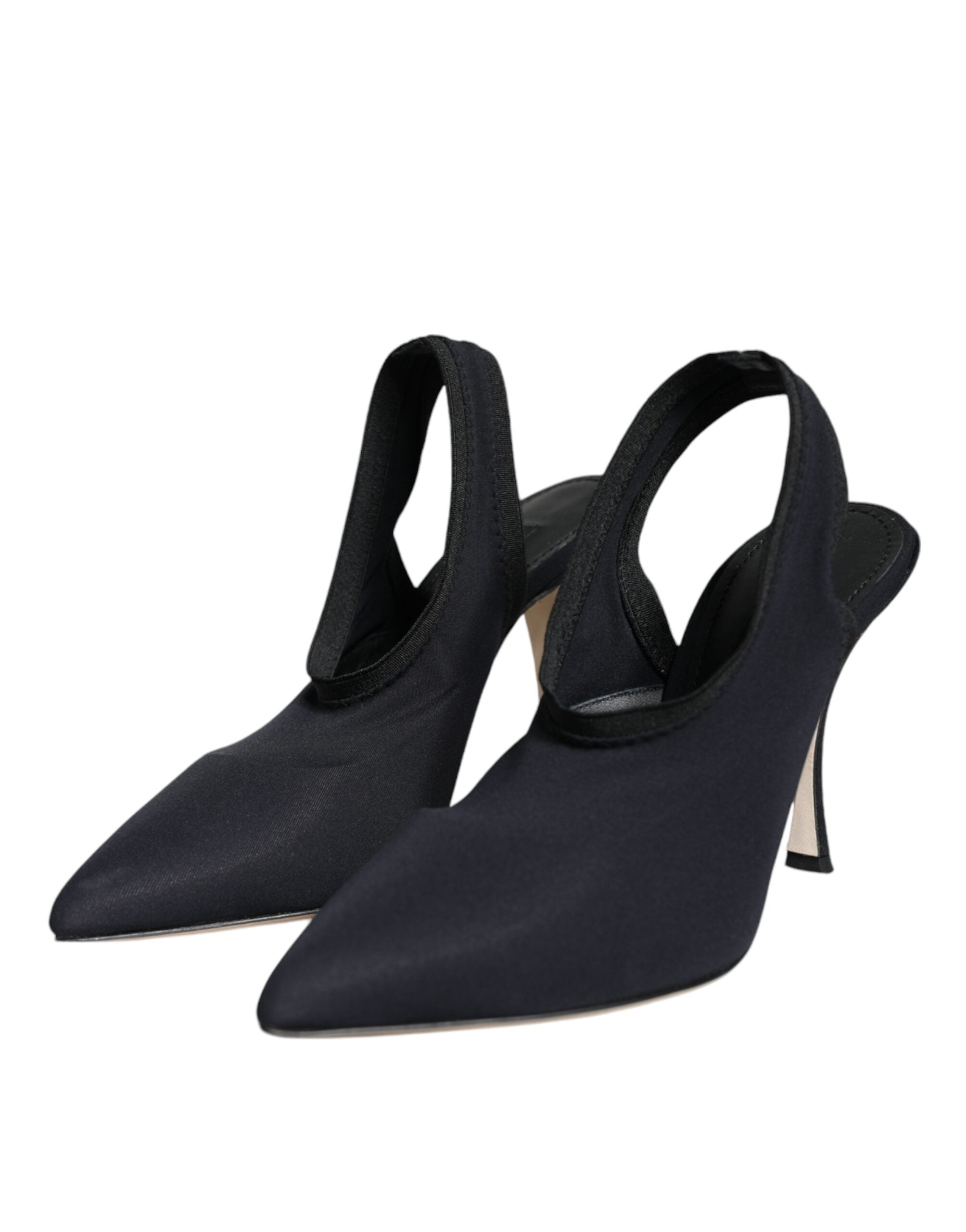 Dolce & Gabbana – Black Jersey Stretch Slingback Heels