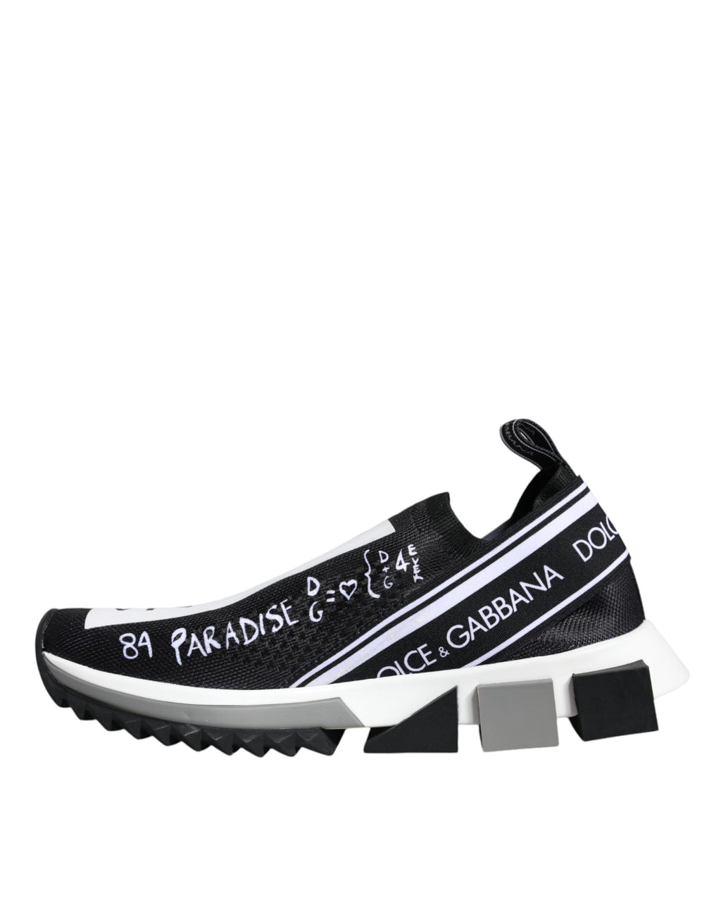 Dolce & Gabbana - Black White Sorrento Low Top Sneakers