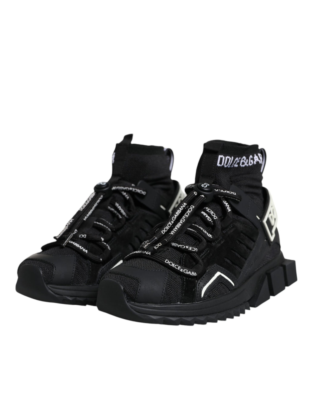 Dolce & Gabbana - Black Sorrento Socks Logo Sneakers