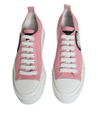 Dolce & Gabbana – Pink & White Canvas Logo Sneakers