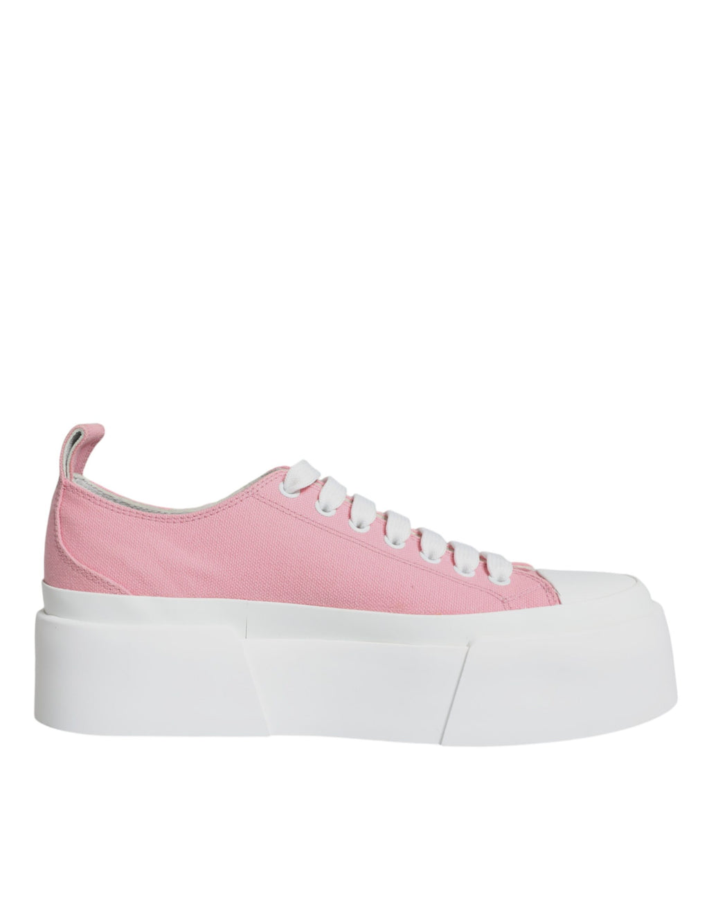 Dolce & Gabbana – Pink & White Canvas Logo Sneakers