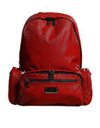 Dolce & Gabbana – Red Patent Leather Logo Plaque Backpack