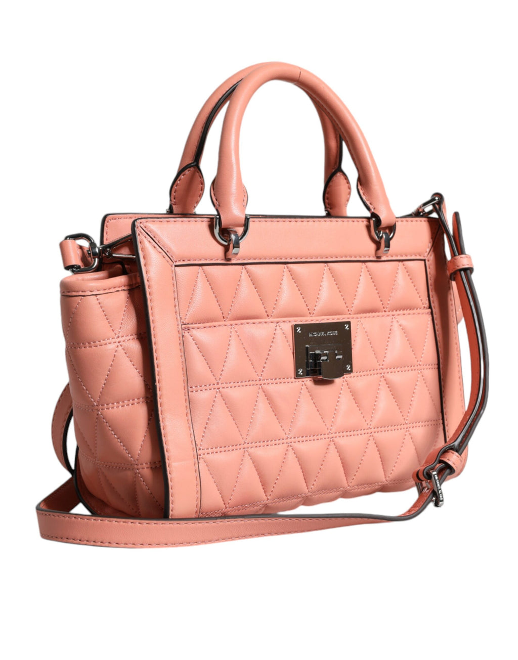 Michael Kors - Peach Quilted Leather Logo Crossbody