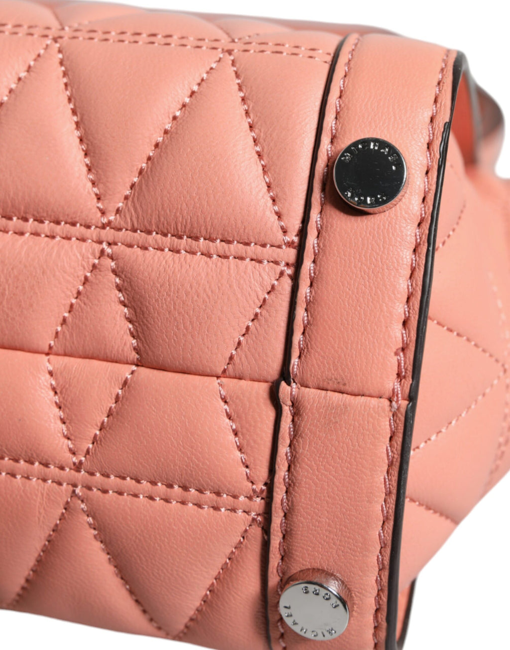 Michael Kors - Peach Quilted Leather Logo Crossbody