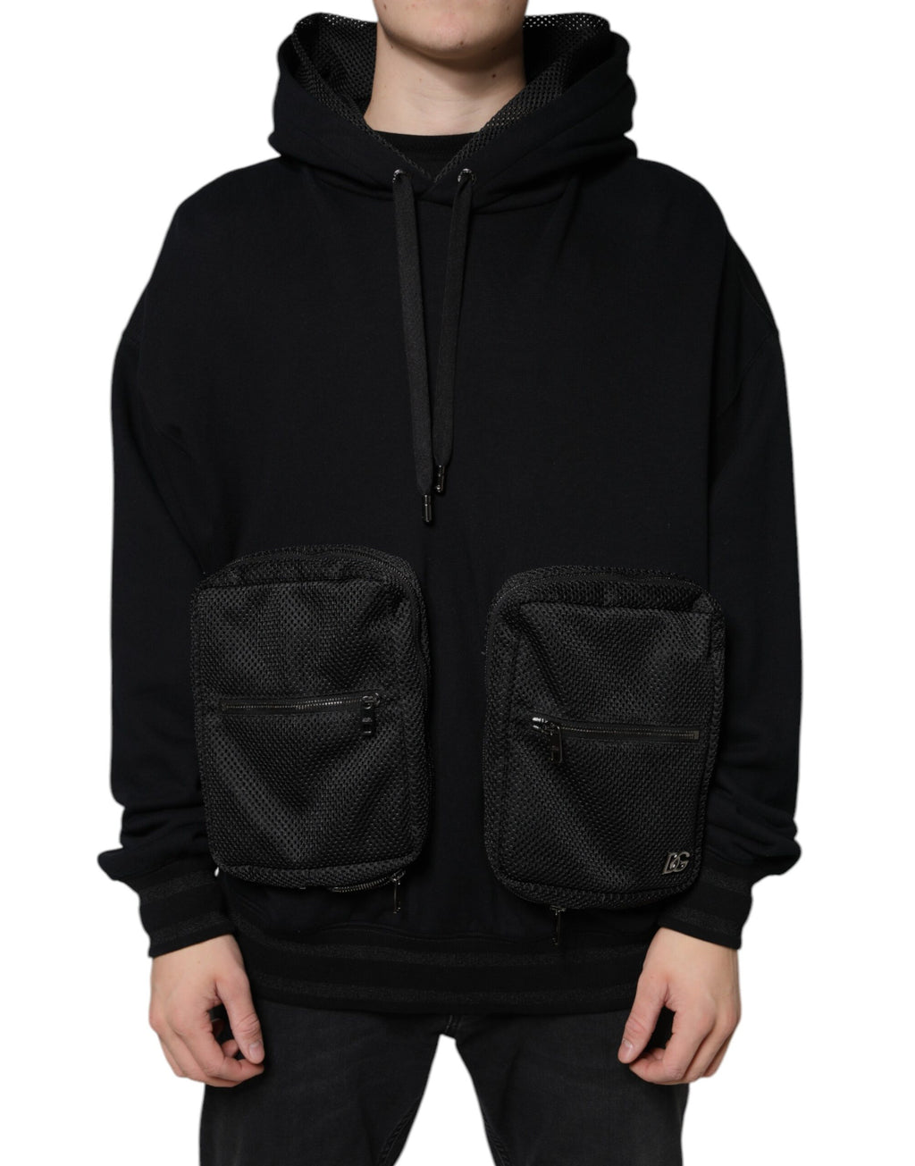 Dolce & Gabbana - Black Hooded Pullover Men Sweatshirt Sweater
