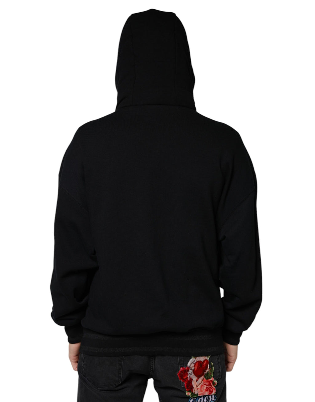 Dolce & Gabbana - Black Hooded Pullover Men Sweatshirt Sweater