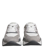 Versace - Grey Leather Neoprene Chunky Low Top Squalo Sneakers