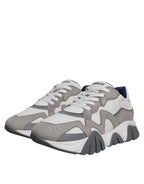 Versace - Grey Leather Neoprene Chunky Low Top Squalo Sneakers