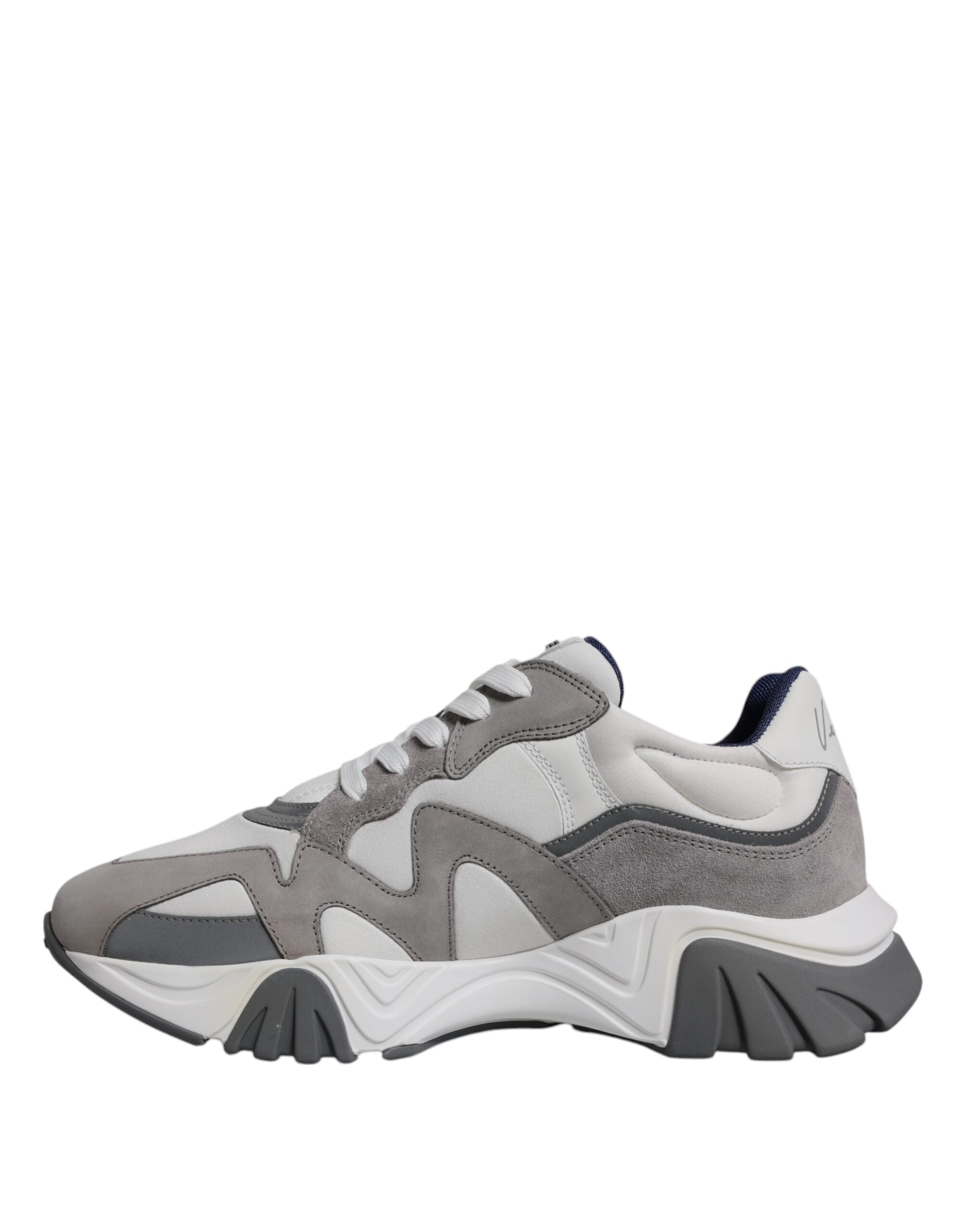 Versace - Grey Leather Neoprene Chunky Low Top Squalo Sneakers
