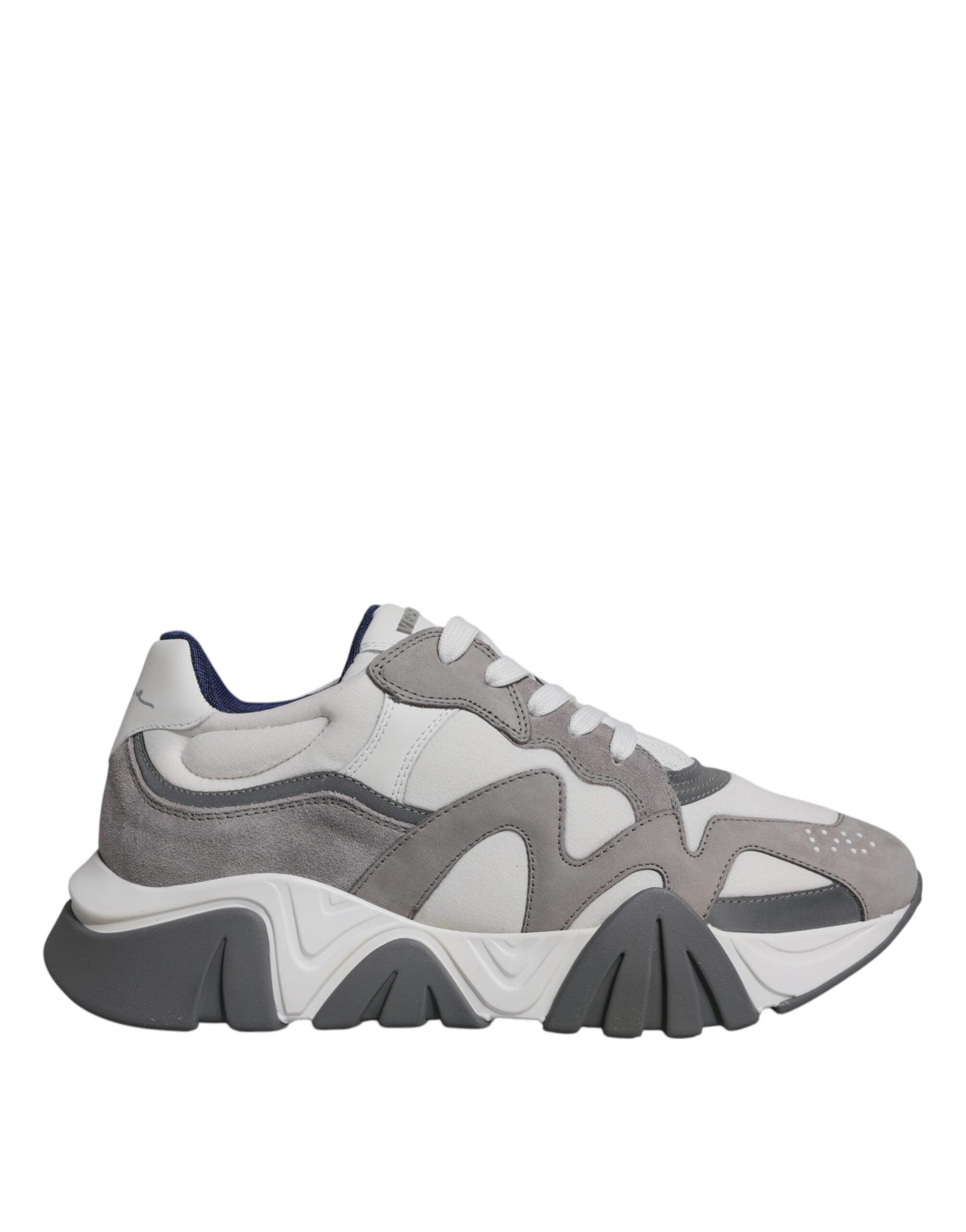 Versace - Grey Leather Neoprene Chunky Low Top Squalo Sneakers