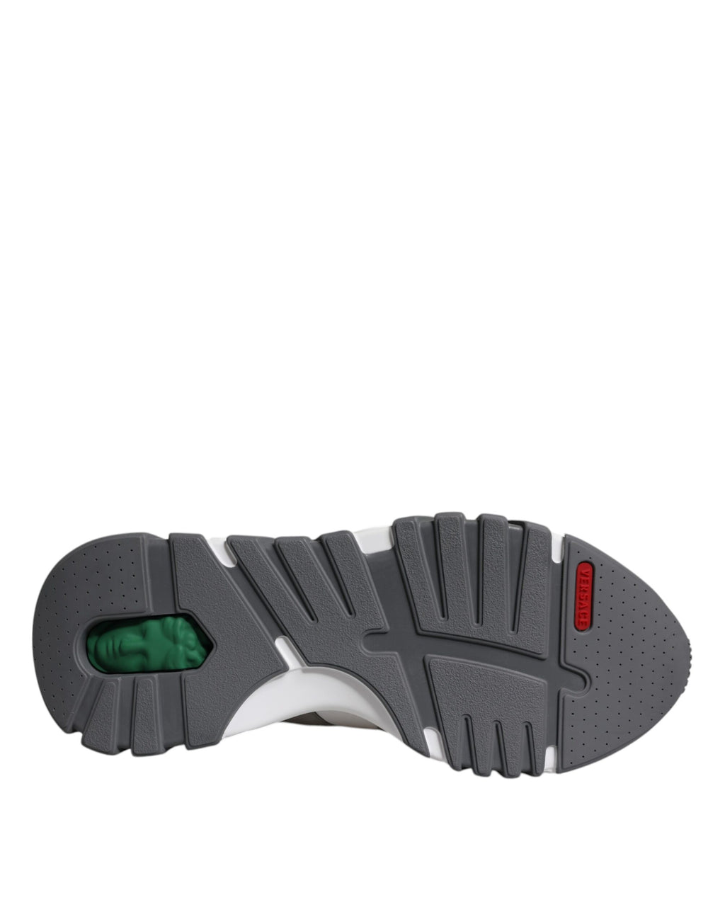 Versace - Grey Leather Neoprene Chunky Low Top Squalo Sneakers