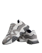 Versace - Grey Leather Neoprene Chunky Low Top Squalo Sneakers