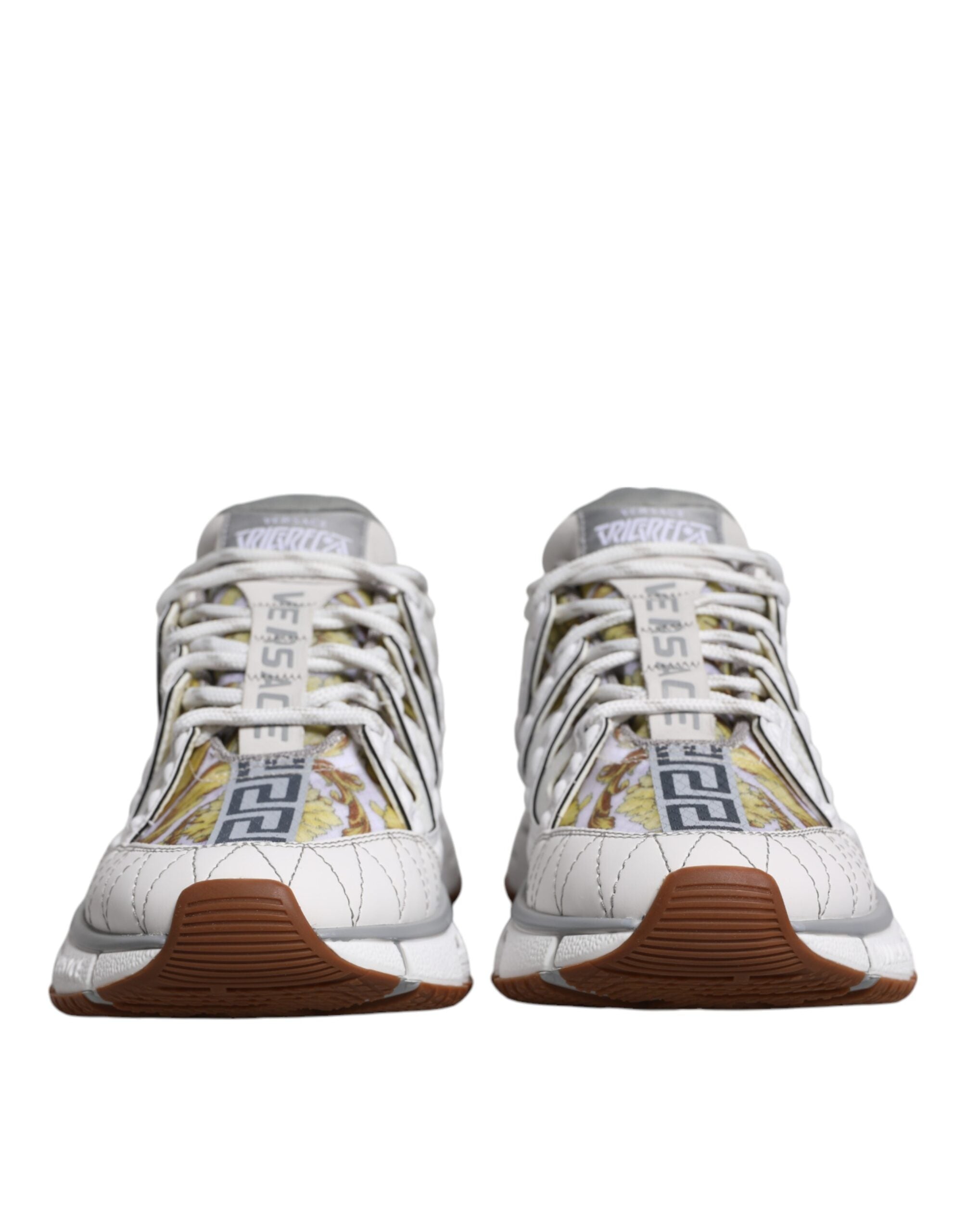 Versace - White Trigreca Barocco Print Low Top Sneakers