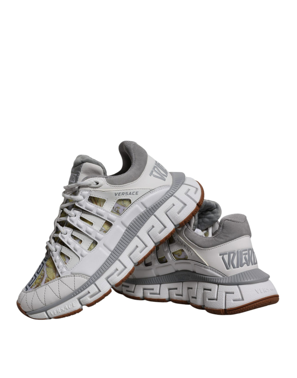 Versace - White Trigreca Barocco Print Low Top Sneakers