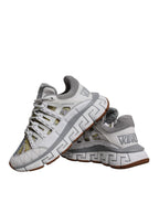 Versace - White Trigreca Barocco Print Low Top Sneakers