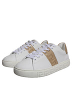 Versace - White Brown Greca Print TPU Low Top Men Sneakers
