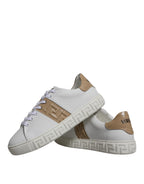 Versace - White Brown Greca Print TPU Low Top Men Sneakers