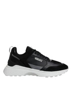 Versace - Black Canvas Quad Fabric Medusa Low Top Sneaker