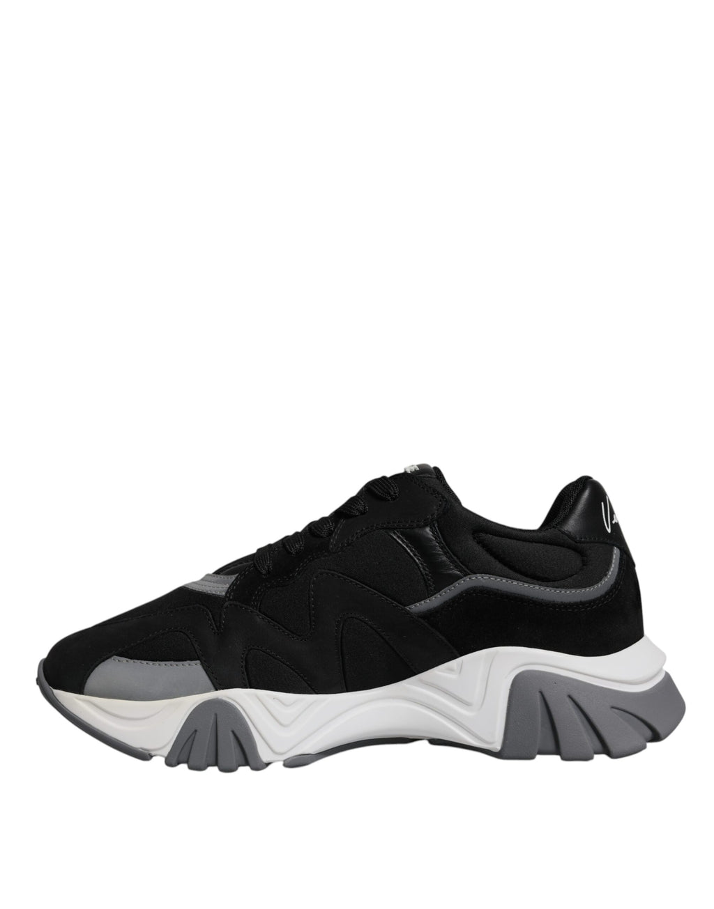 Versace - Black Leather Neoprene Chunky Low Top Sneakers Squalo