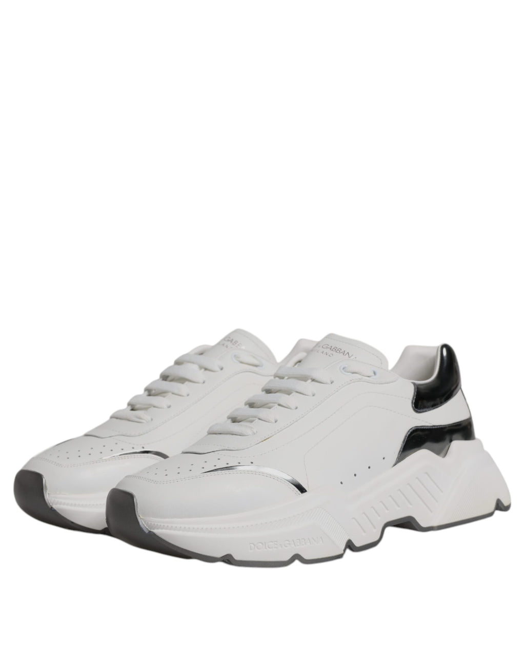 Dolce & Gabbana - White Silver DAYMASTER Leather Sneakers