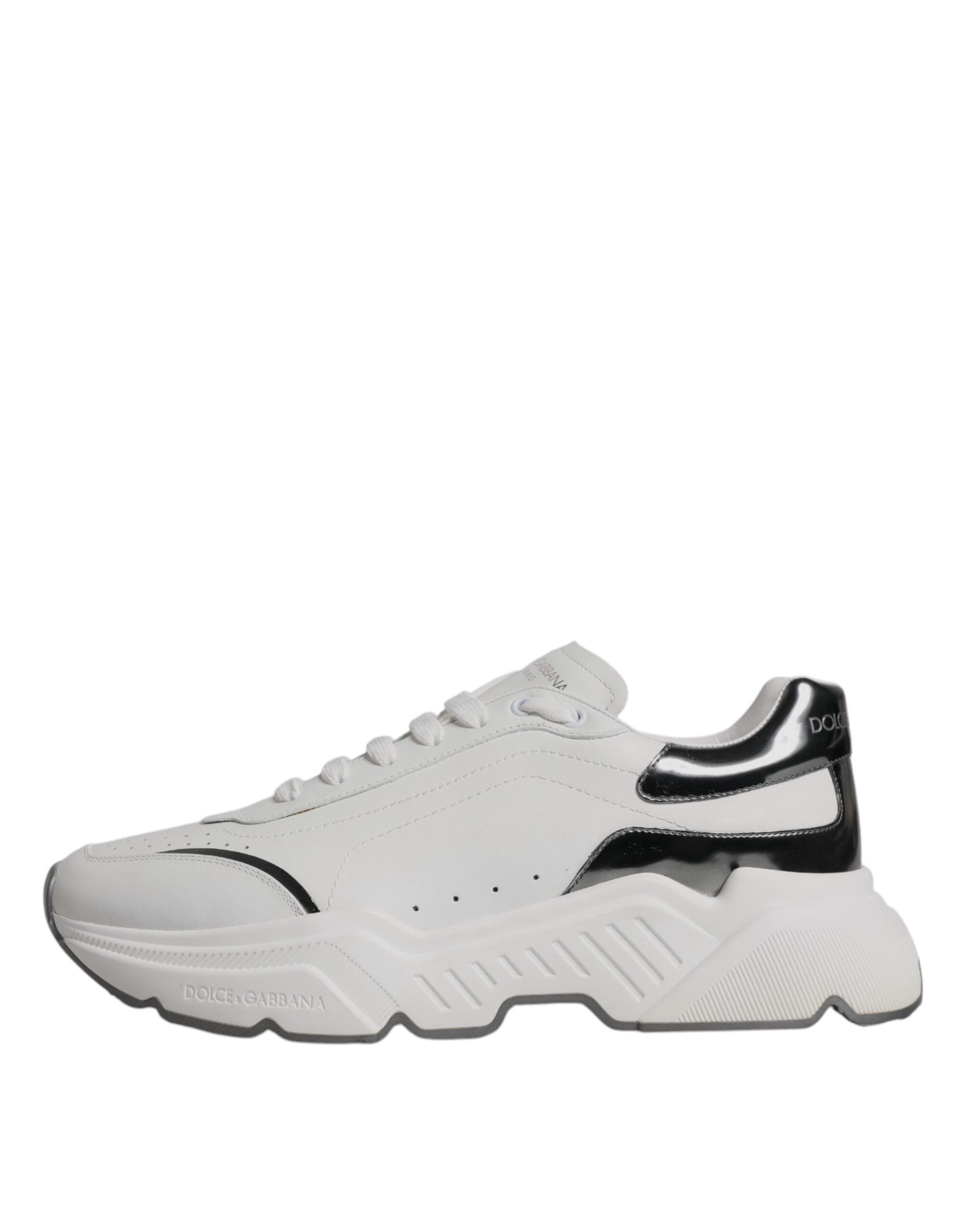 Dolce & Gabbana - White Silver DAYMASTER Leather Sneakers