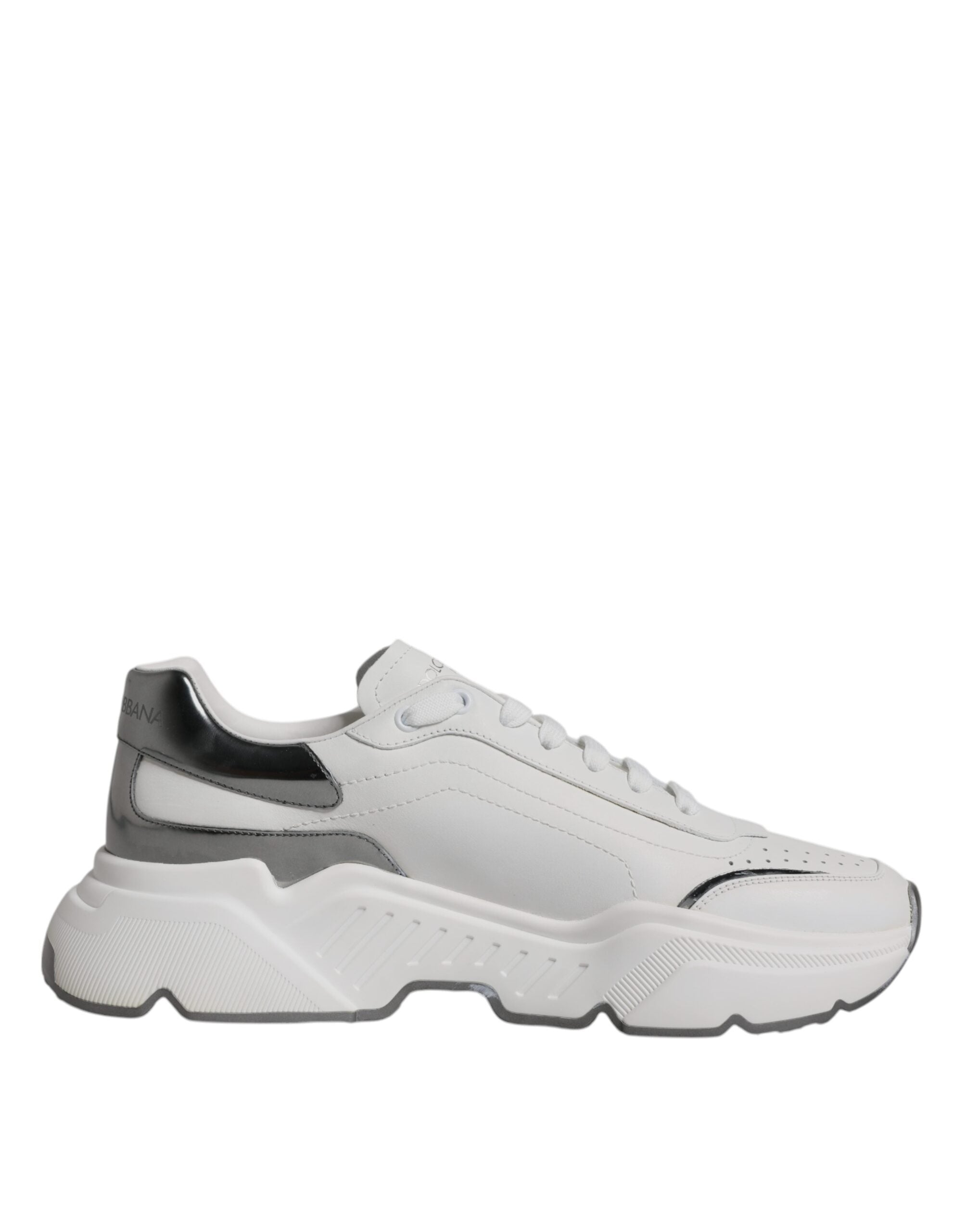 Dolce & Gabbana - White Silver DAYMASTER Leather Sneakers