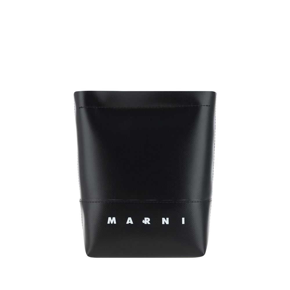 Marni – Black Coated Canvas Shoulder Bag
