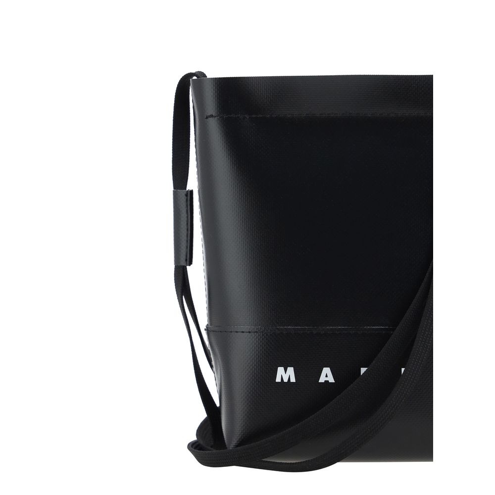 Marni – Black Coated Canvas Shoulder Bag