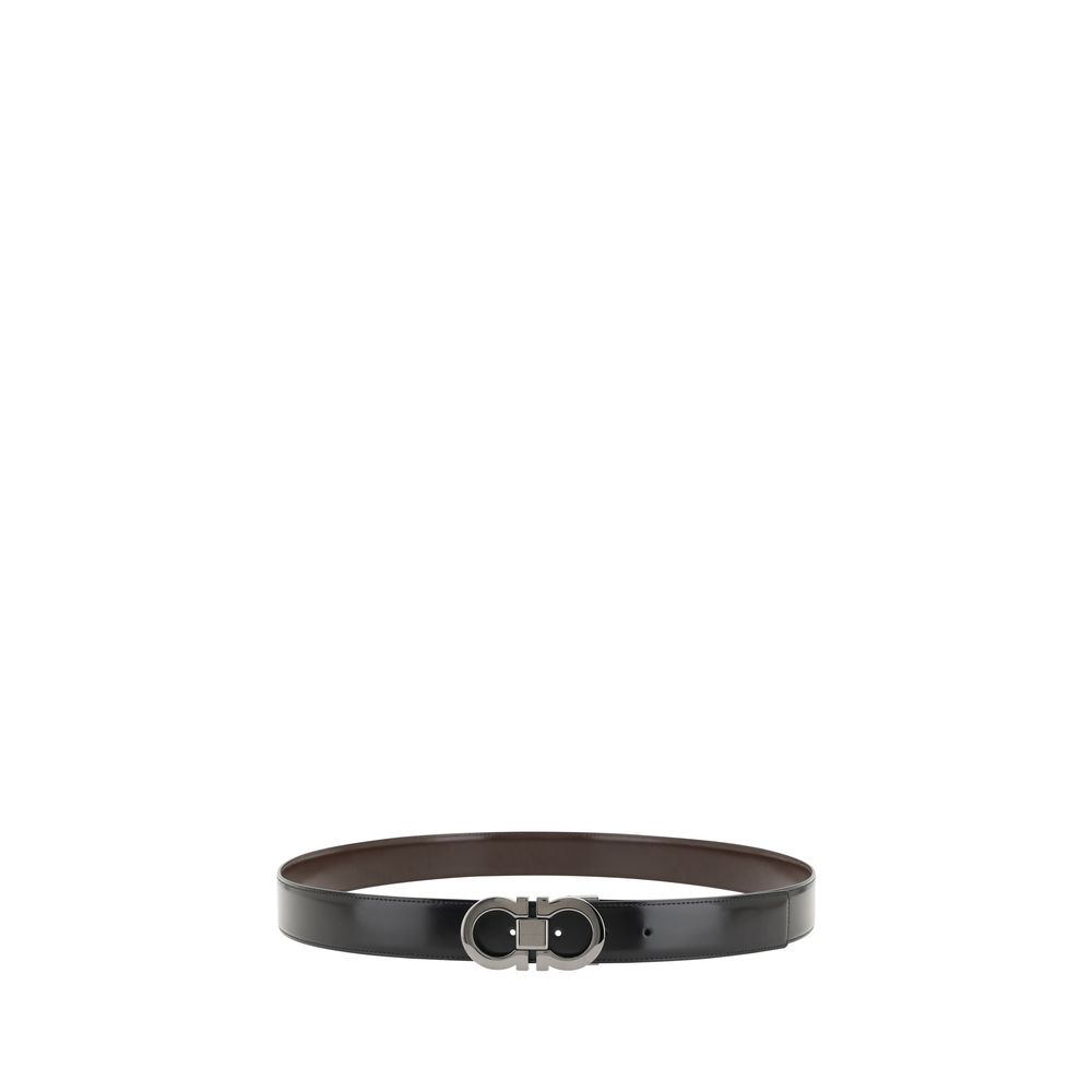 Ferragamo – Black Reversible Gancini Leather Belt