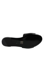 Versace – Black Leather Open Toe Slides