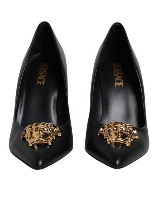 Versace – Black Calf Leather High Heel