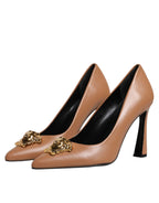 Versace – Brown Calf Leather High Heel