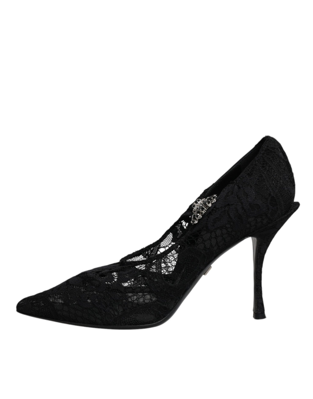 Dolce & Gabbana - Black Lace Crystals Mary Jane Pumps Shoes