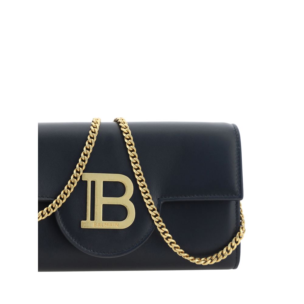 Balmain – Calfskin Shoulder Wallet with Chain Strap