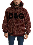 Dolce & Gabbana - Red Beige Wool Oversize Hooded Pullover Sweater