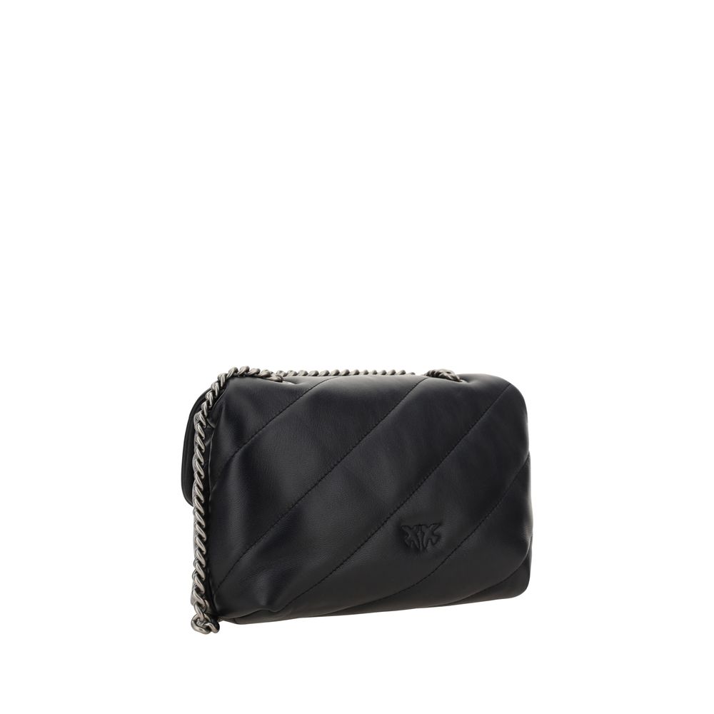Pinko – Love Mini Puff Quilted Shoulder Bag in Black Silver