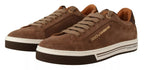 Dolce & Gabbana - Brown Suede Logo Low Top Sneakers