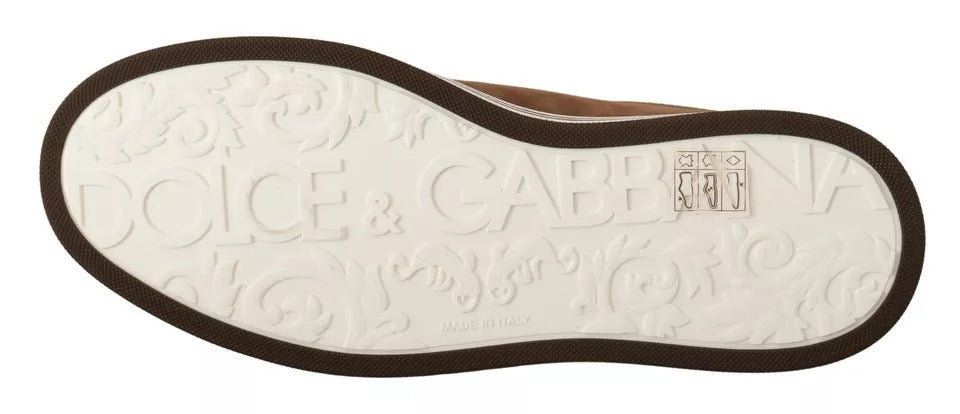Dolce & Gabbana - Brown Suede Logo Low Top Sneakers