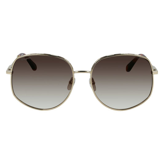 Salvatore Ferragamo – Gold Metal Sunglasses