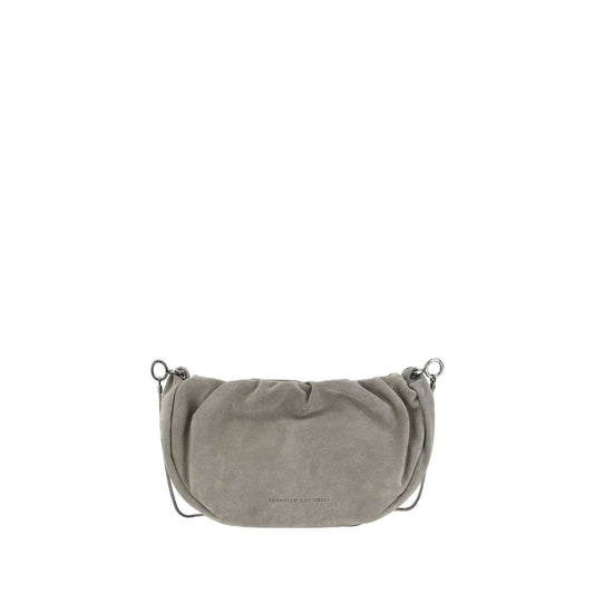 Brunello Cucinelli – Grey Suede Shoulder Bag